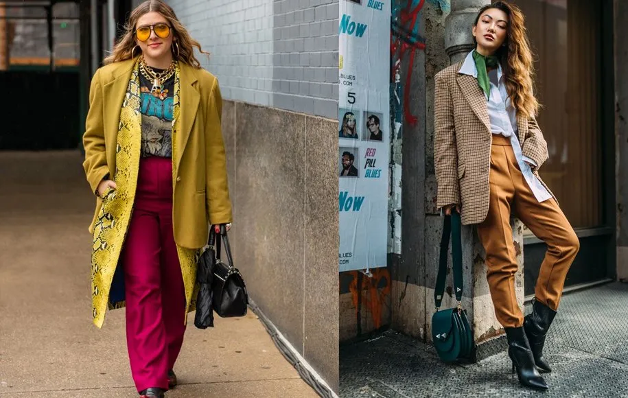 نحوه استایل کردن کت‌های اپل‌دار اورسایز وینتیج با بوت و شلوار های کارگو