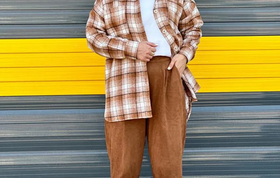 مانتوی چهارخانه برای پاییز