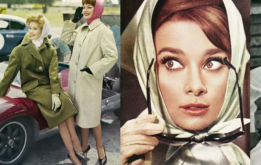 استفاده از مینی اسکارف در استایل های وینتیج و ست کردن آن ها با پالتو و بارانی بلند