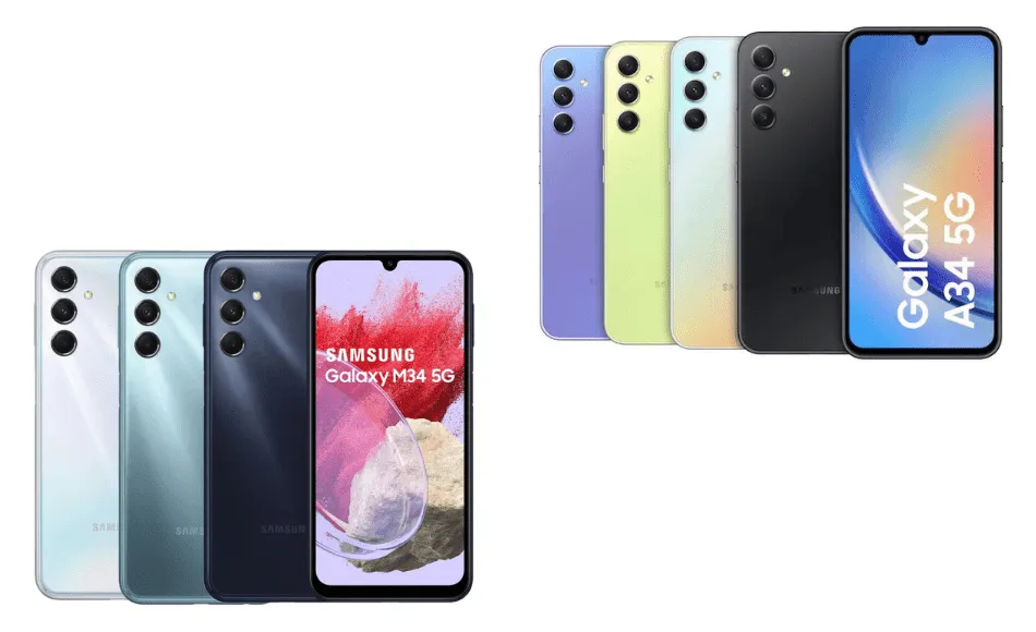 مقایسه A34 با M34 سامسونگ