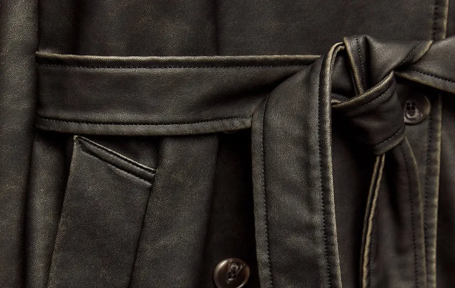 ترنچ کت چرم Distressed