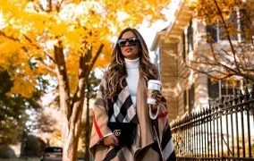 استایل با پانچو برای پاییز و زمستان