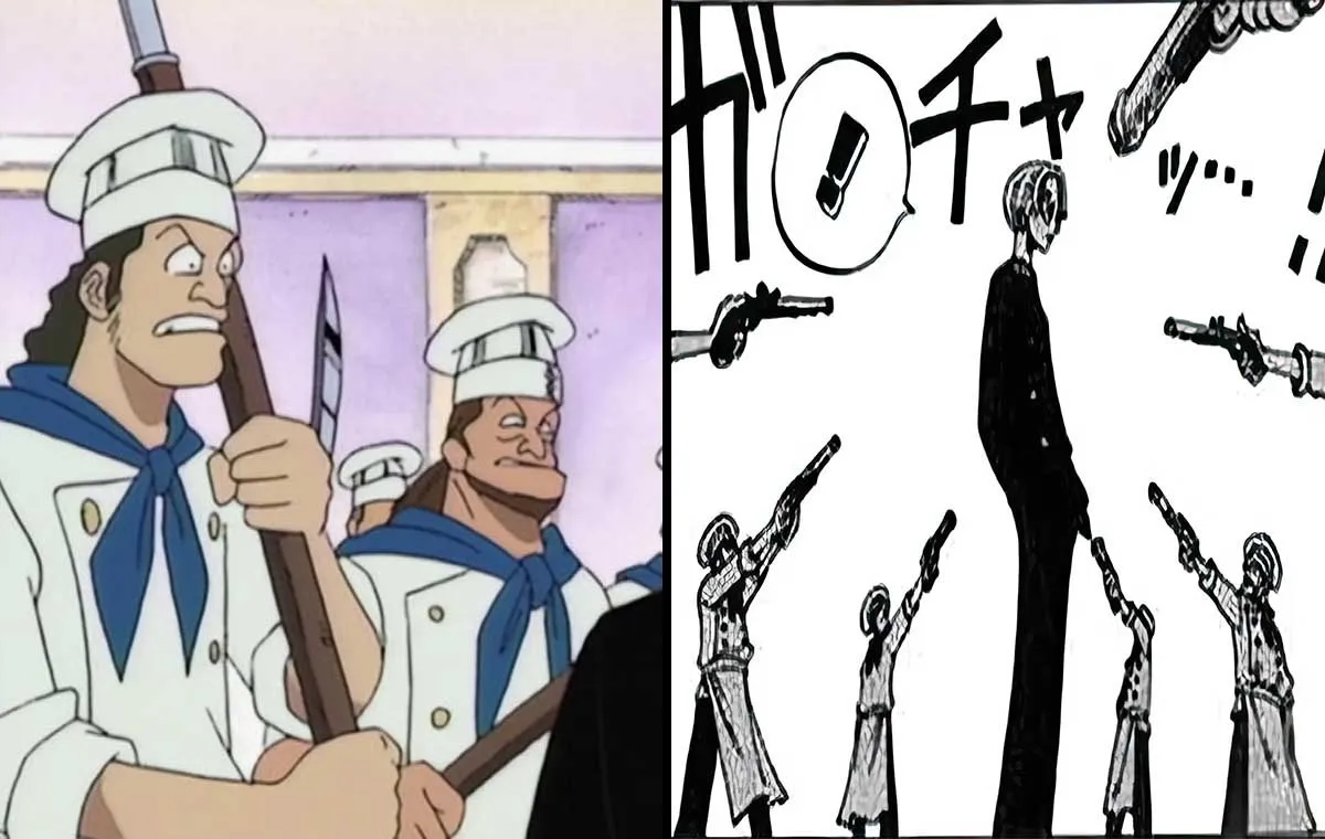 تفاوت مانگا و انیمه‌ی وان پیس در رفتار با سانجی