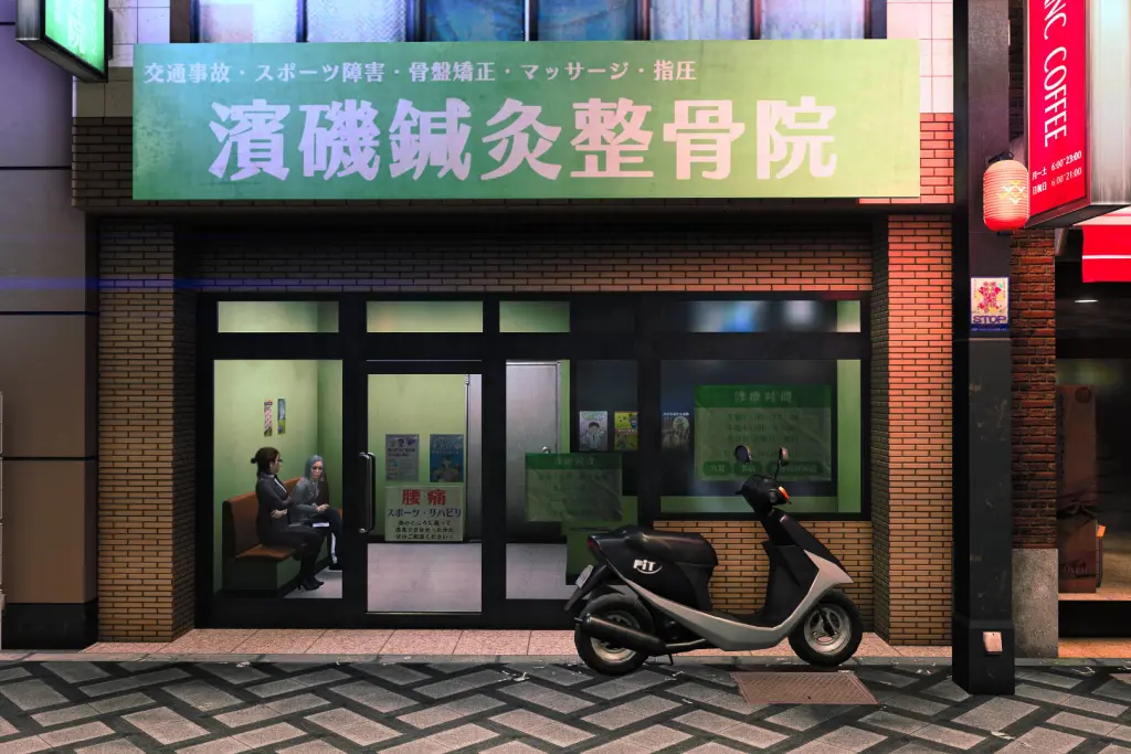 ویترین مغازه‌ها در بازی یاکوزا-3