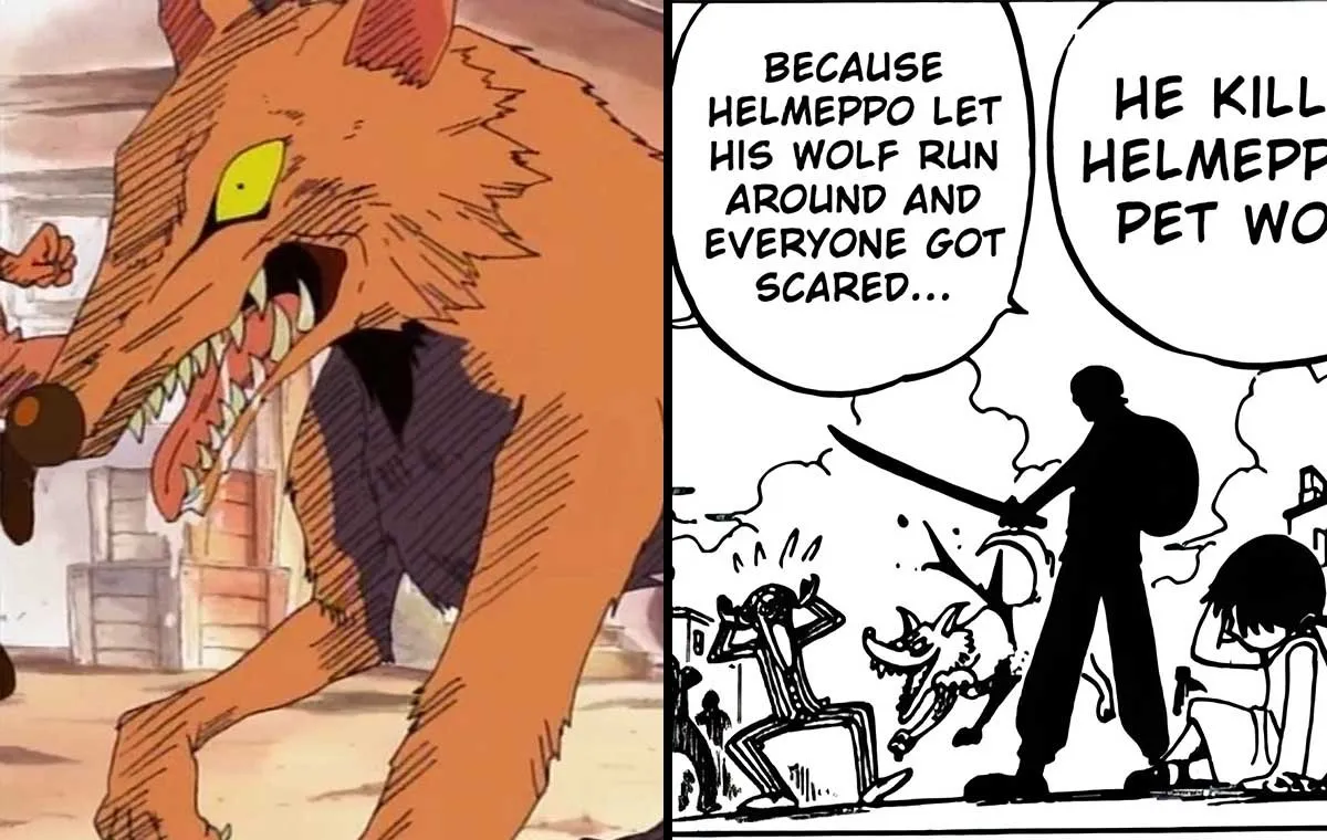 رفتار زورو با گرگ خطرناک در مانگا و انیمه‌ی وان‌پیس