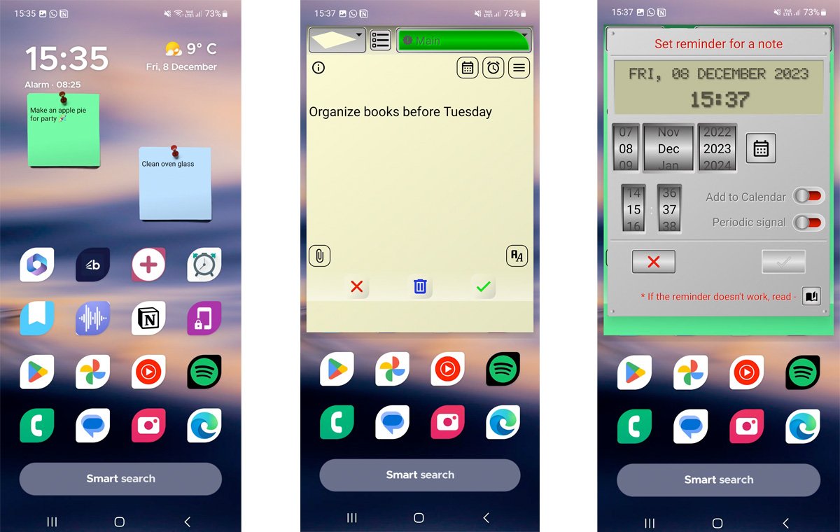 android note apps write on home screen ۲