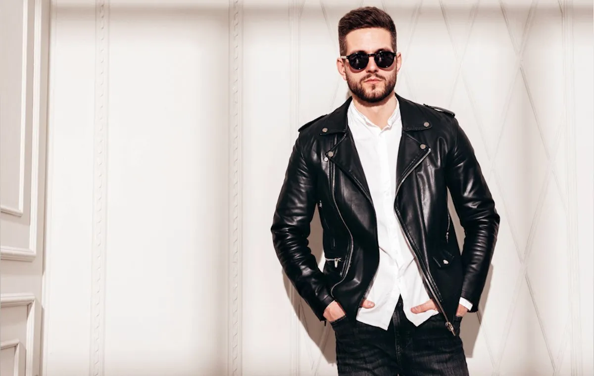 استایل با کت چرم مردانه برای مردان 30 ساله