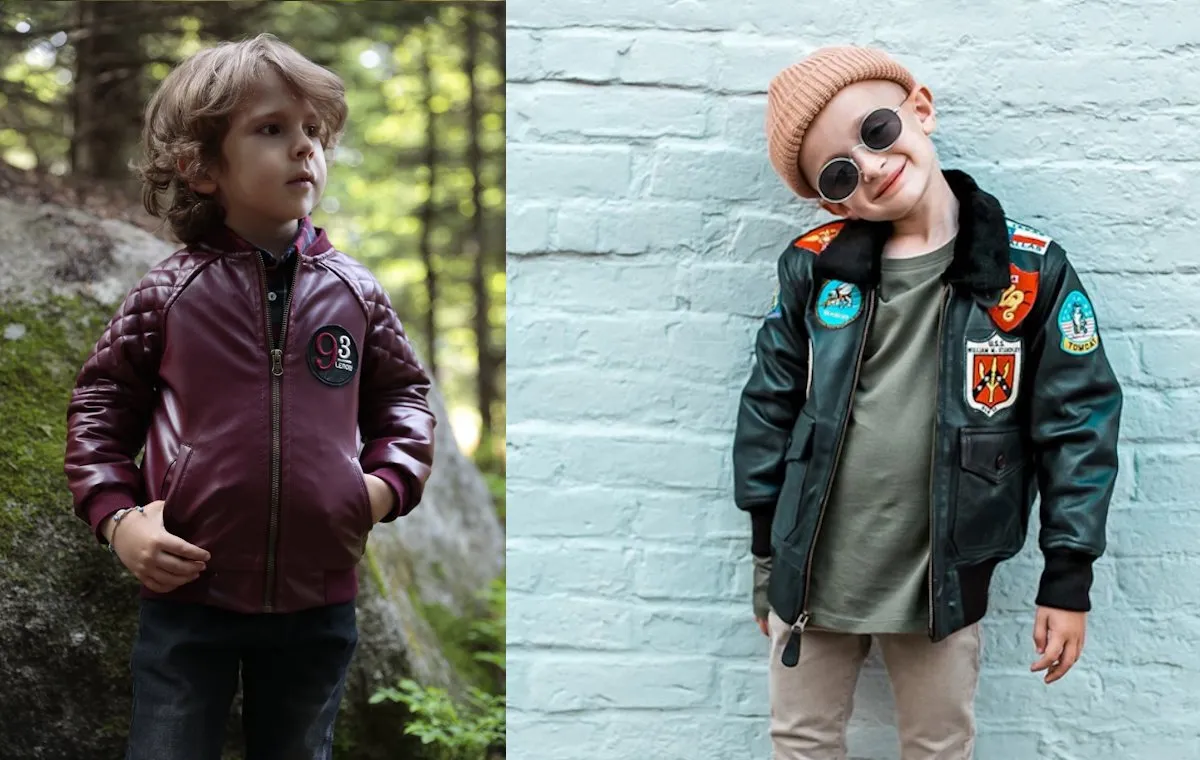 استایل کت چرم بچه‌گانه پسرانه