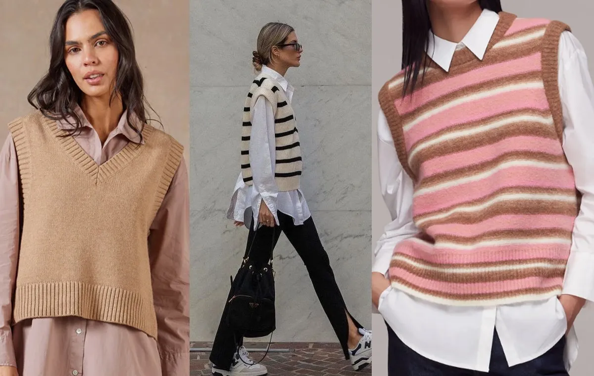 استایل زنانه با وست بافت و شومیز