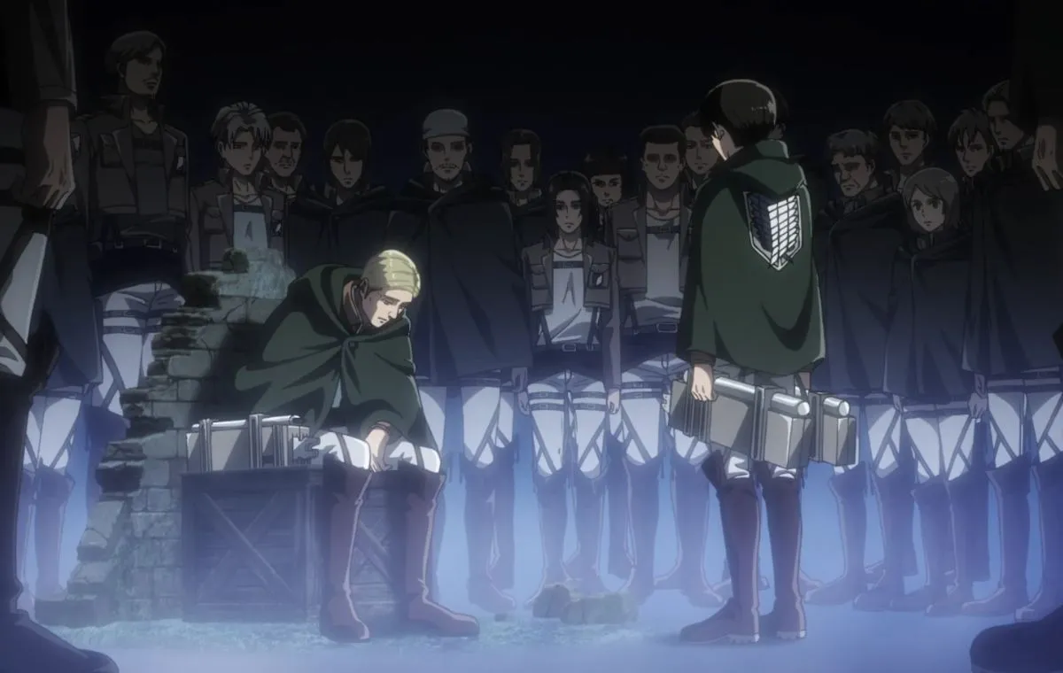 لحظه گفت و گوی اروین و لیوای در اتک آن تایتان