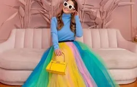 استایل با دامن پفی توری یا عروسکی