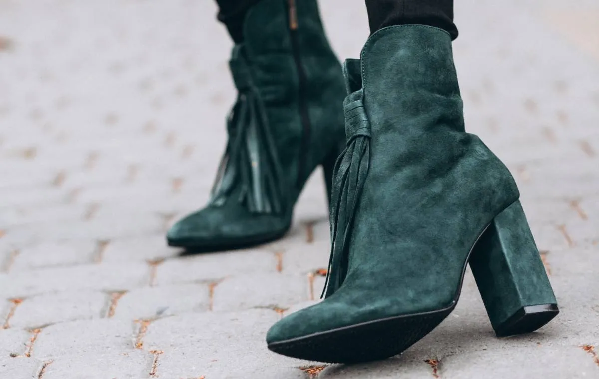 نیم بوت زنانه جیر سبز