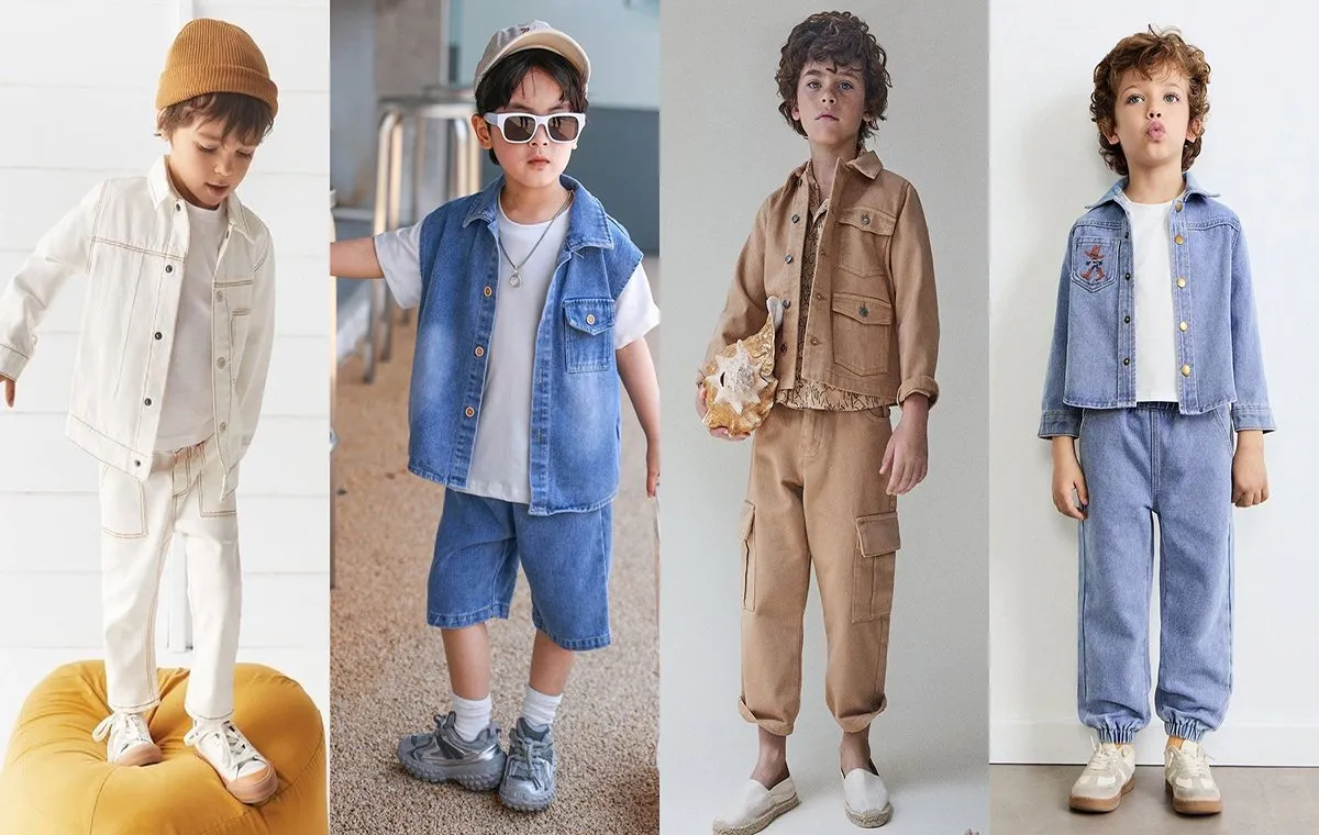 ست شلوار و کت جین پسرانه