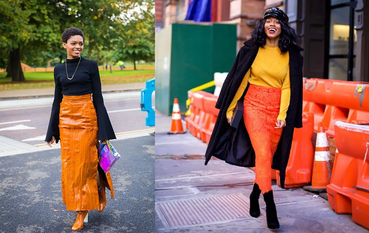 استفاده از رنگ نارنجی با رنگ‌های خنثی برای استایل زنانه