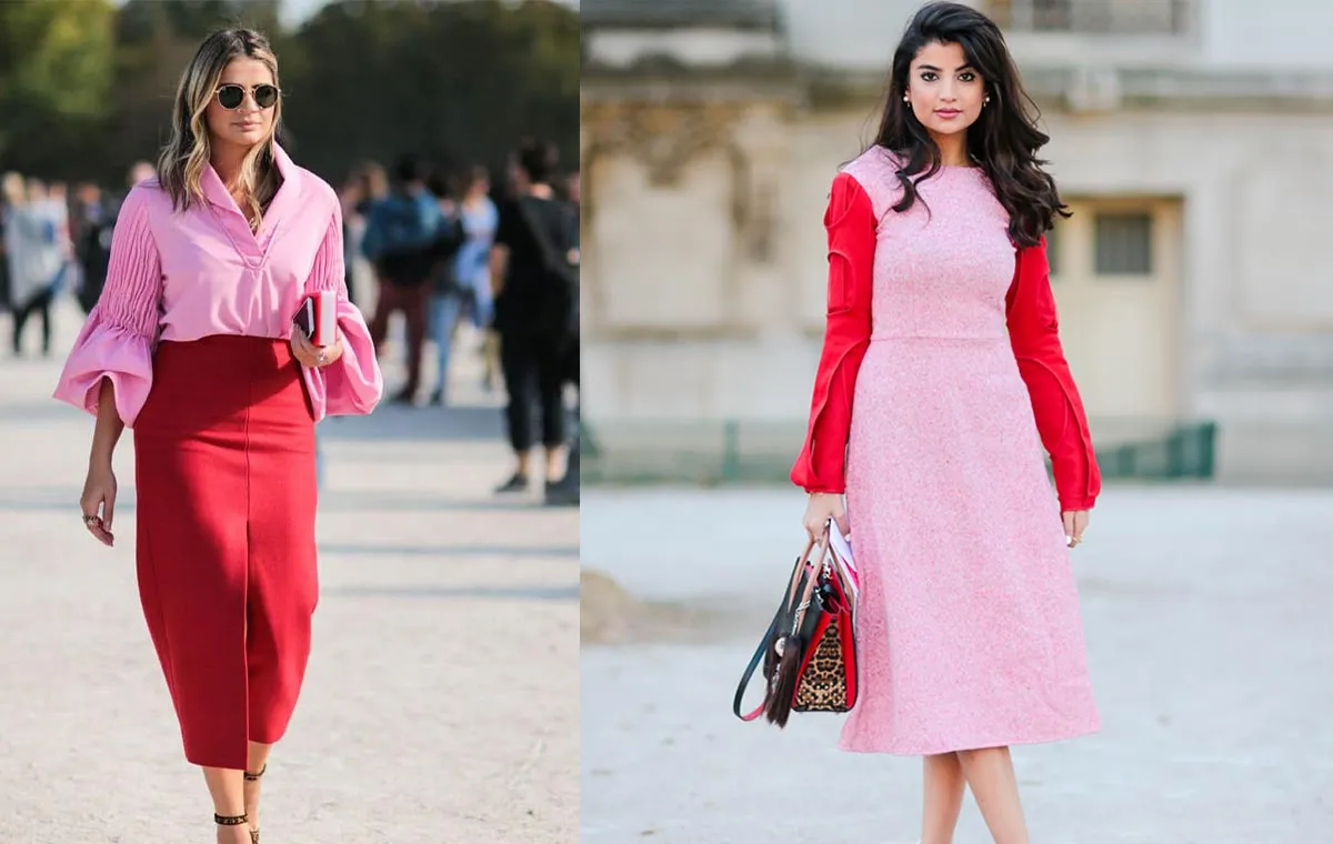 صورتی و قرمز، خاص‌ترین ترکیب رنگهای لباس زنانه