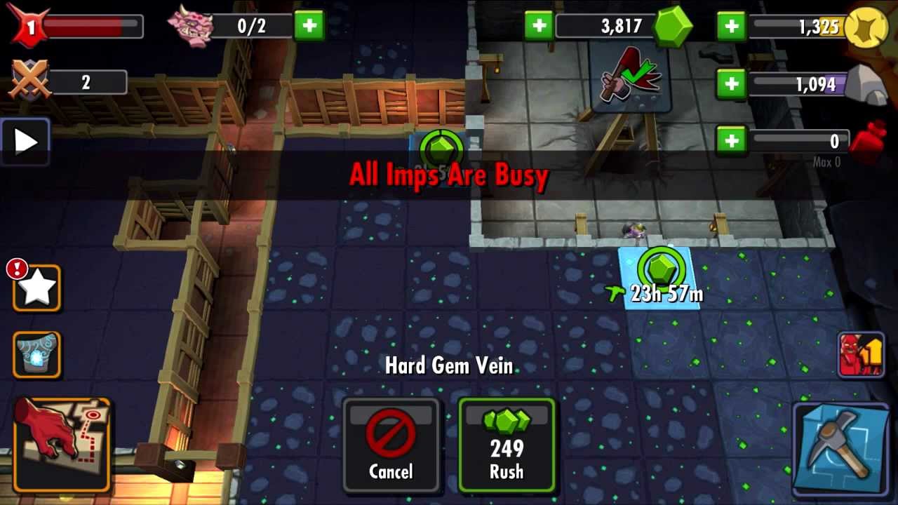 dungeon keeper mobile timer