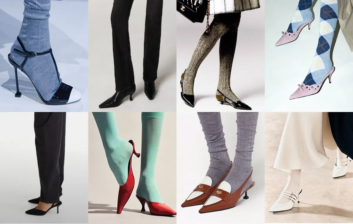 کفش پاشنه گربه ای انتخابی شیک برای شلوار بگی 