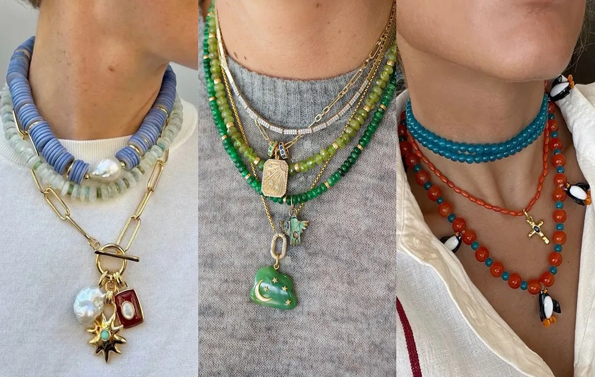 گردنبندهای مهره‌ای بلند و چشمگیر