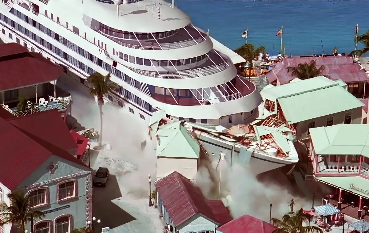 صحنه تصادف کشتی در «سرعت ۲: کنترل سفر دریایی»