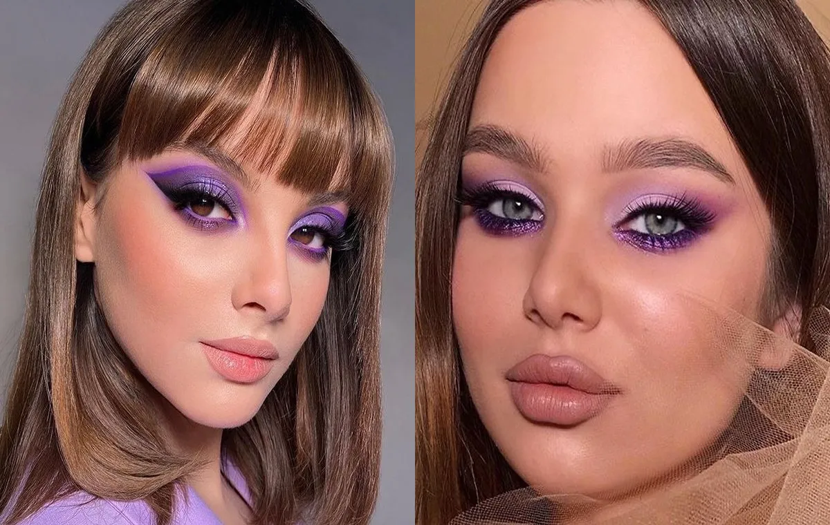 آرایش چشم یاسی برای شب عید