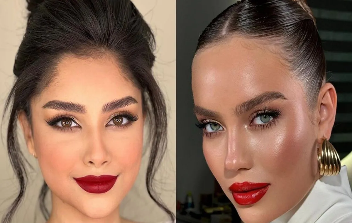 رژ لب قرمز کلاسیک برای آرایش شب عید