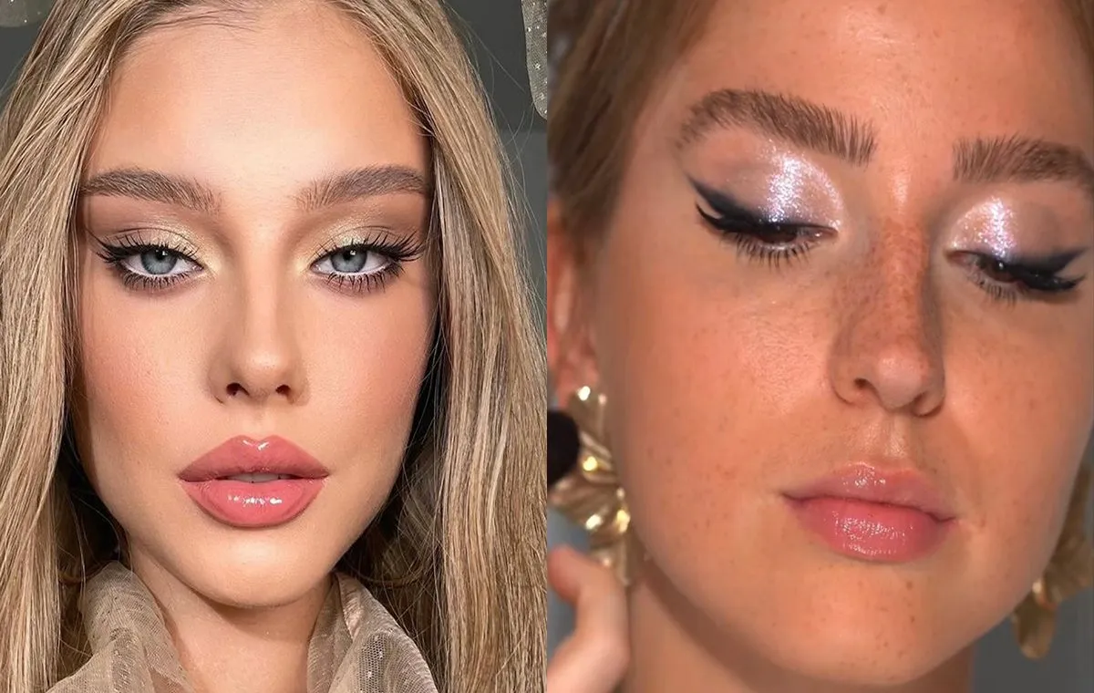 آرایش با سایه چشم گلیتری برای مهمانی