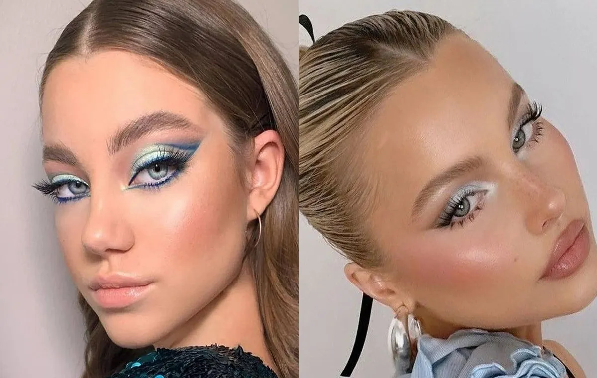 مدل آرایش چشم آبی