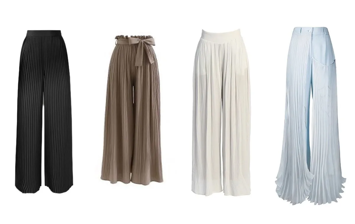 مدل‌های شلوار دامنه‌ای پلیسه‌دار