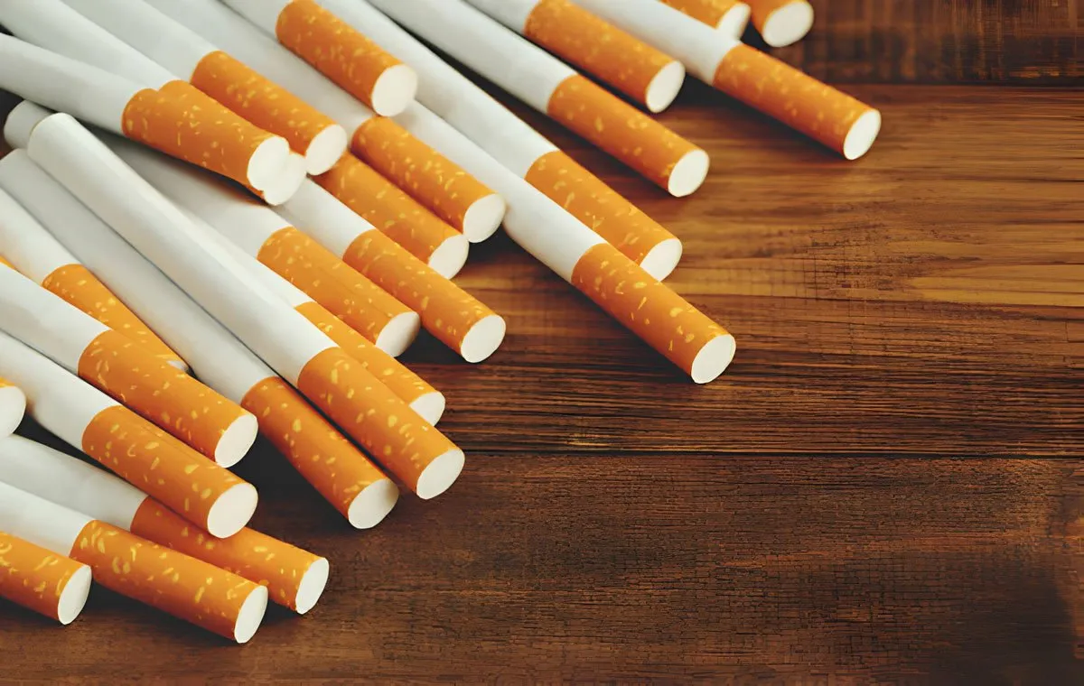 تعدادی سیگار که روی میز ریخته‌ شده‌اند