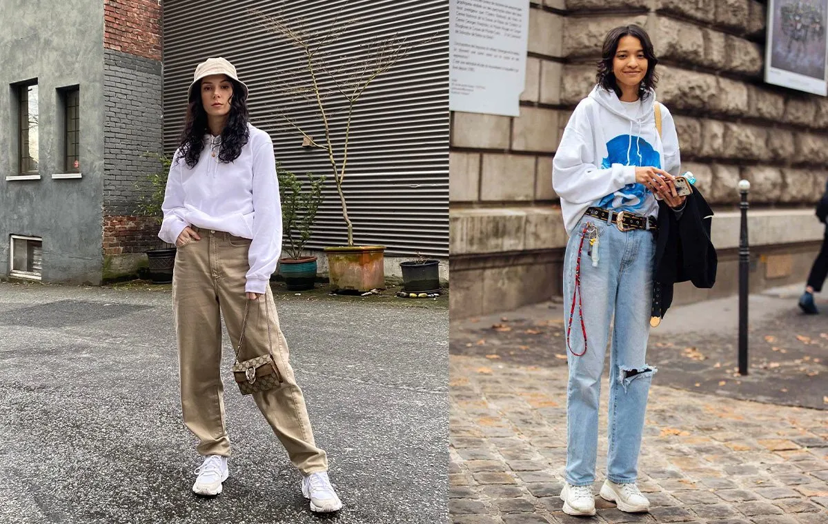 استایل اسپرت با شلوار نیمه بگ و هودی