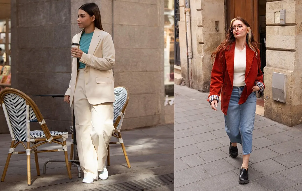 استایل جین نیم بگ با بلیزر