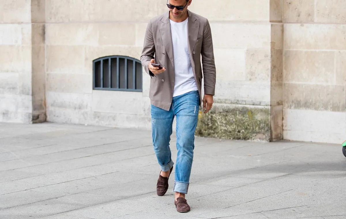 ست شلوار جین با کفش کالج