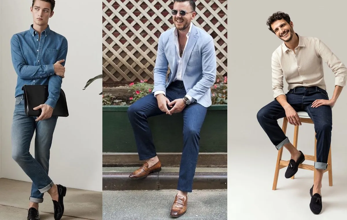 ست کفش کالج با شلوار لی جذب