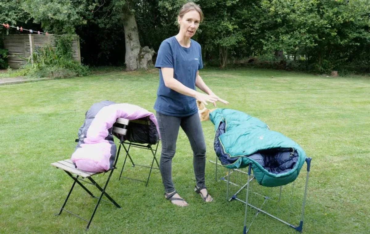 خشک کردن کیسه خواب‌های شسته شده