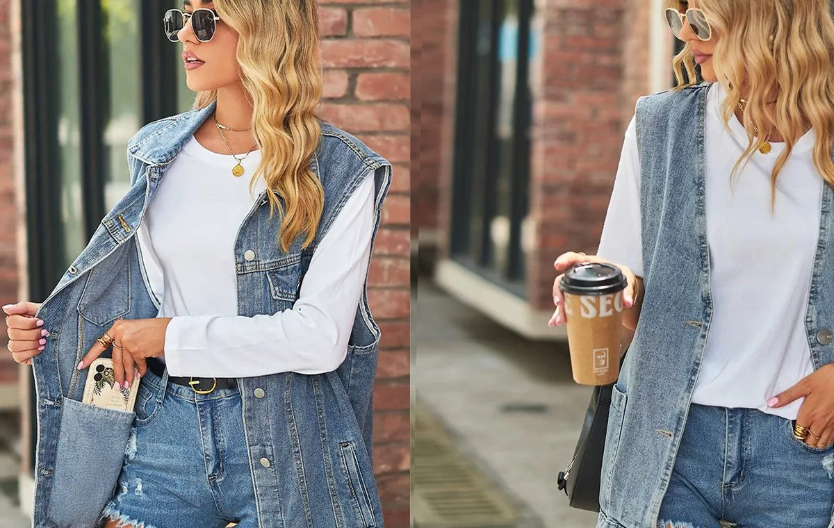 استایل با وست جین کوتاه