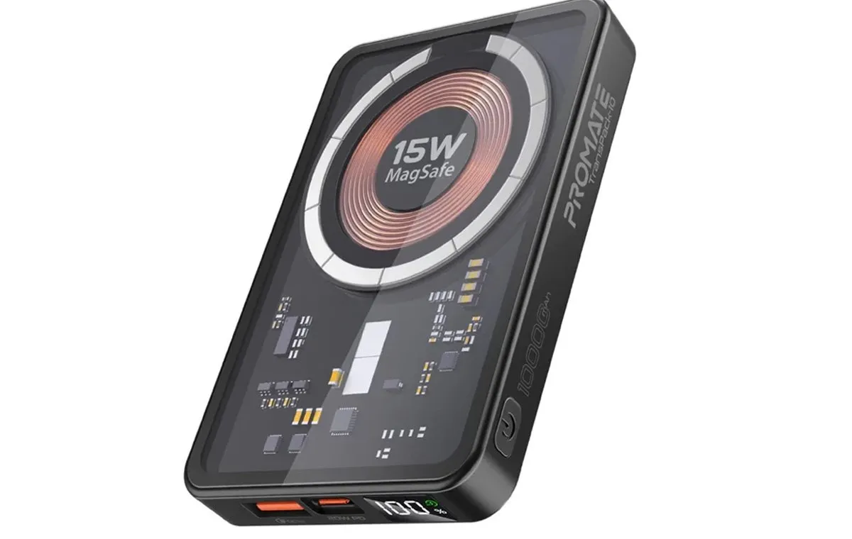 پاوربانک بی سیم پرومیت مدل TRANSPACK-10 ظرفیت 10000 میلی آمپر ساعت