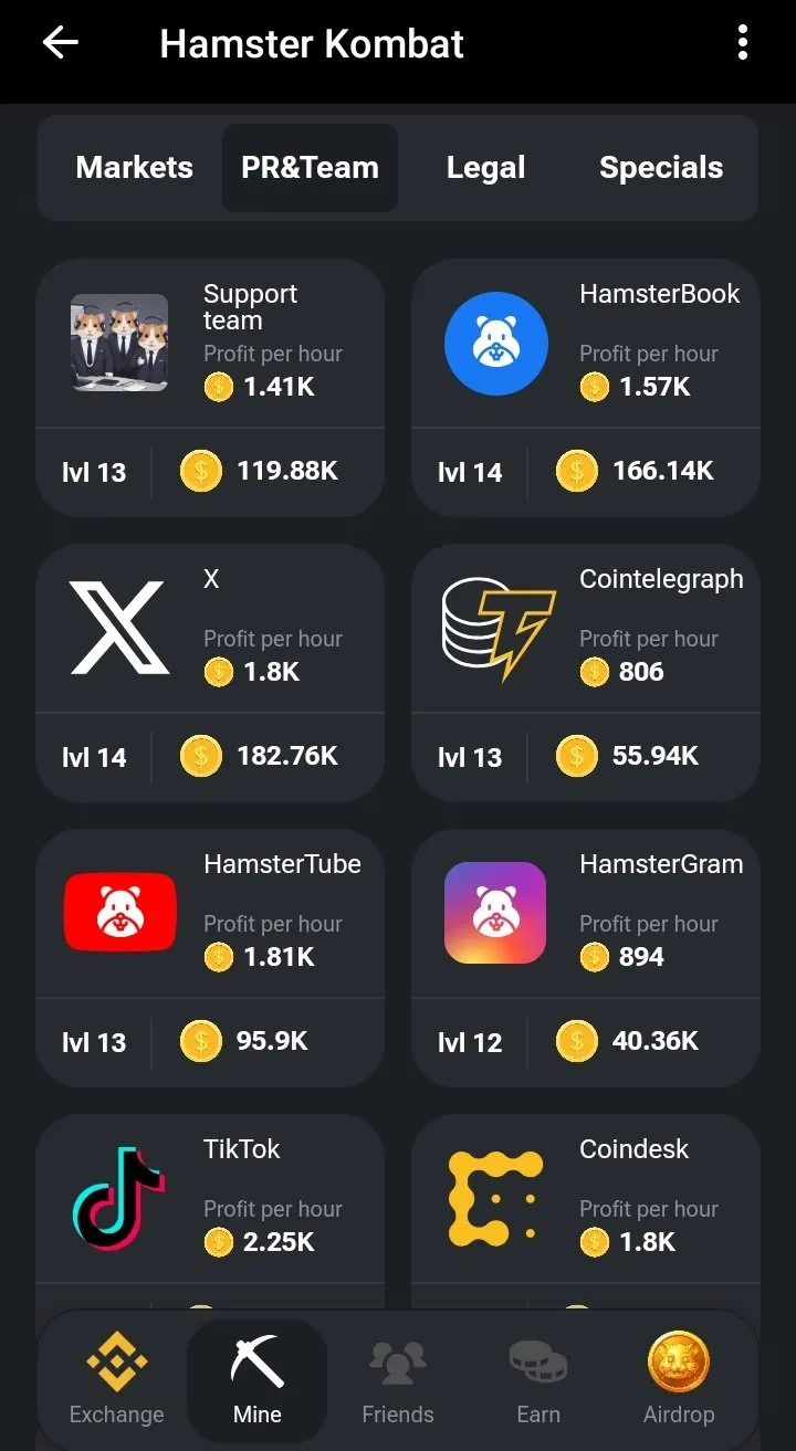 کارت‌های PR&Team