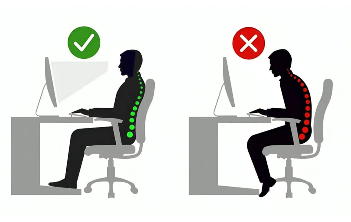 چگونه پشت میز کامپیوتر درست بنشینیم؟