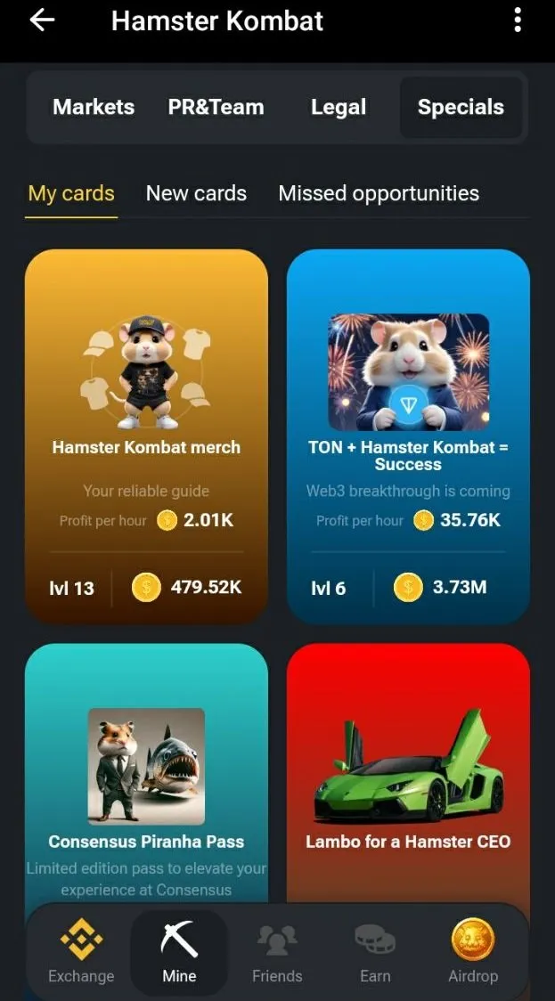 بخش Specials در همستر کامبت