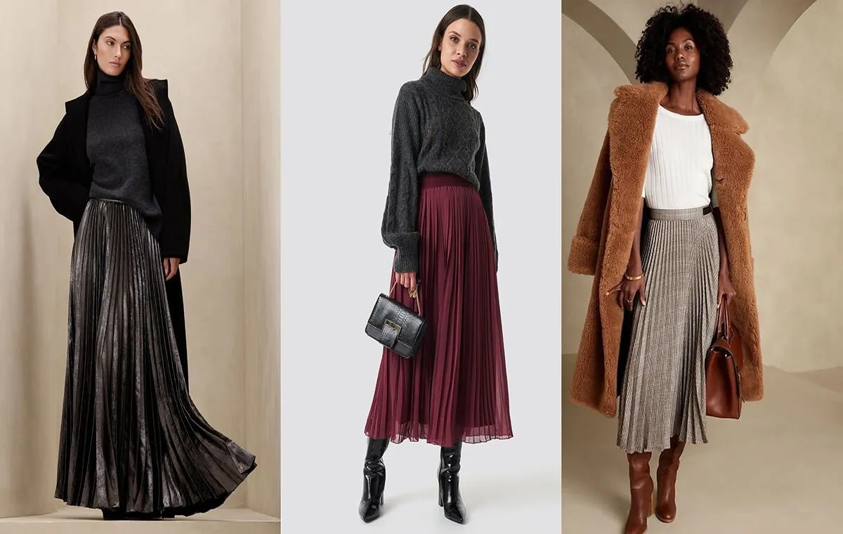 نحوه‌ی استایل کردن دامن پلیسه‌ای در سال جدید 