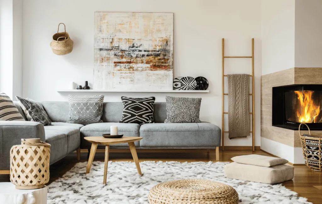 جهیزیه به سبک روستیک برای اتاق نشیمن