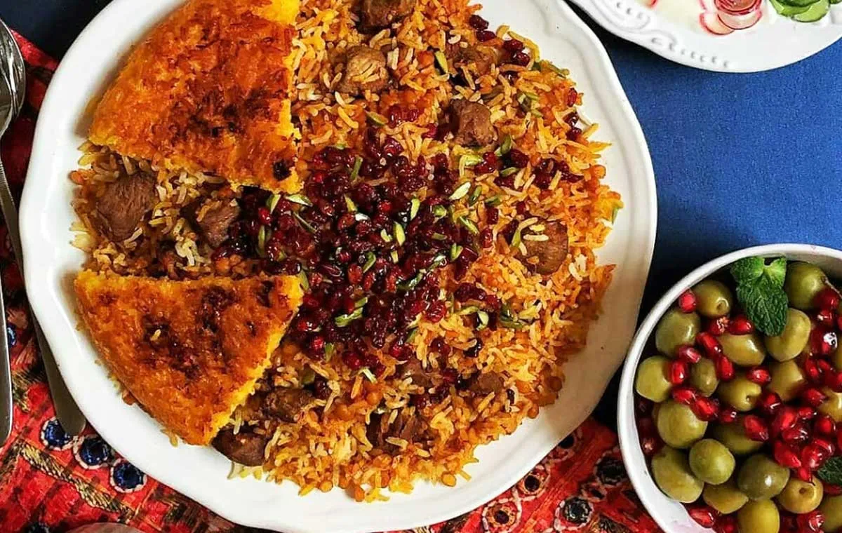 طرز تهیه شاه پلو مخلوط با گوشت