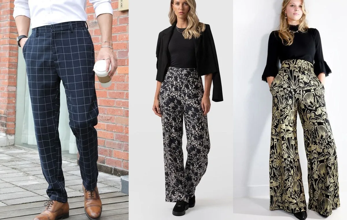 شلوار پارچه‌ای طرح‌دار