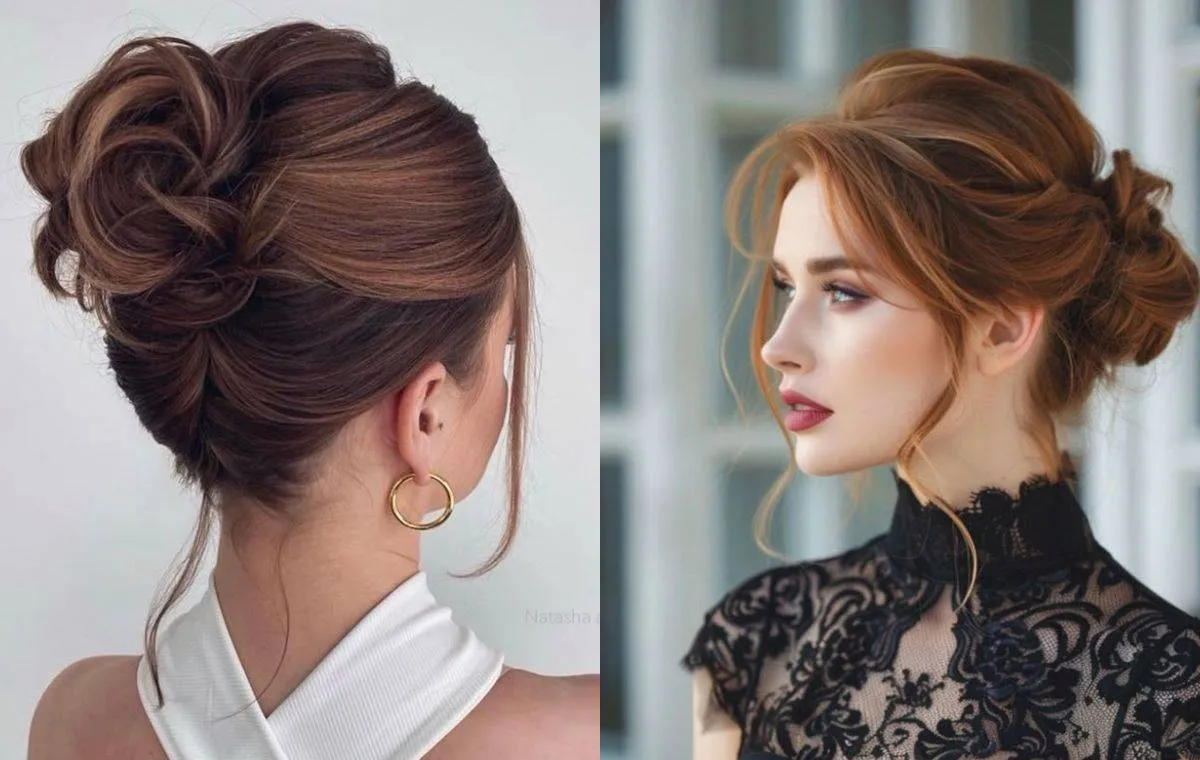 مدل شینیون مو کوتاه مجلسی 