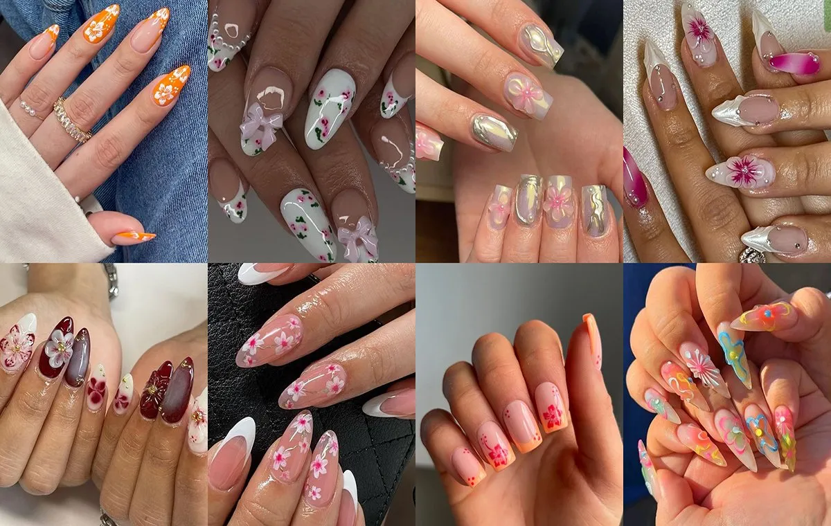 مدل ناخن تابستانی جدید با طرح گل