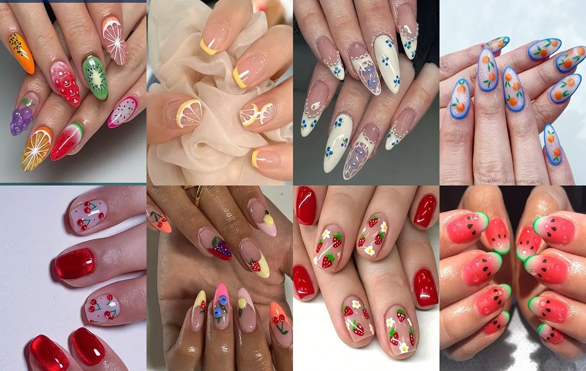 مدل ناخن با طرح میوههای تابستانی
