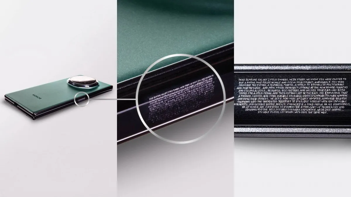 متن عذرخواهی آنر از کاربران سامسونگ روی لولای آنر مجیک V3