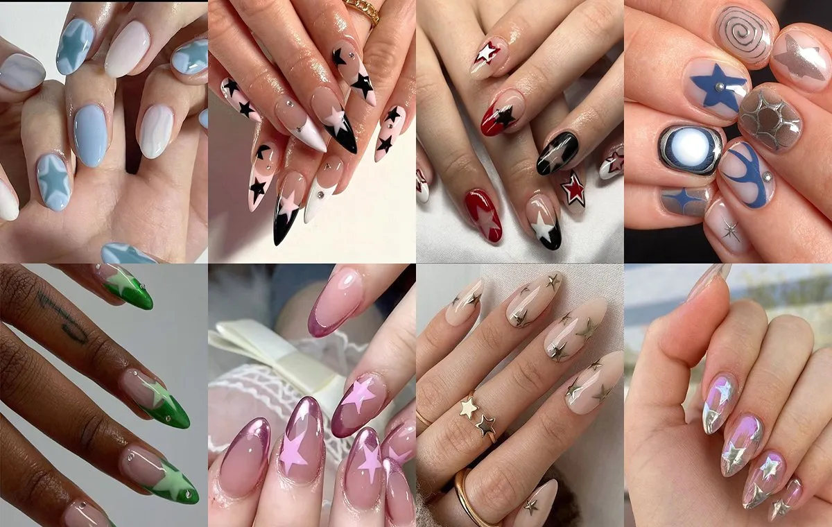 مدل ناخن تابستانی با طرح ستارهای