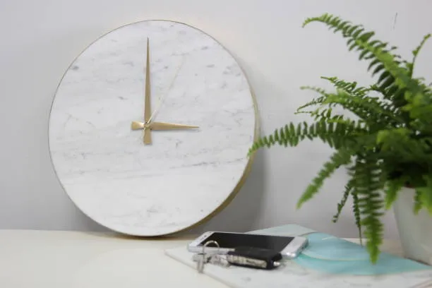 Modern marble clock