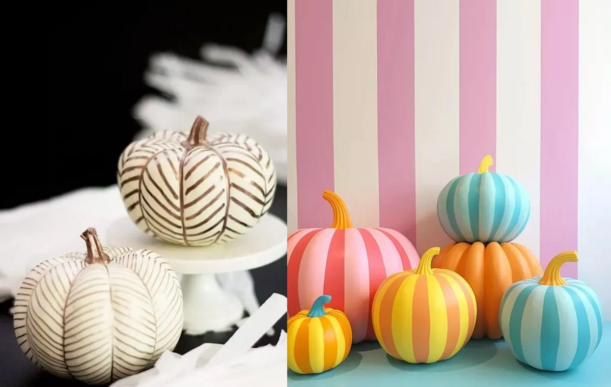 تزیین کدوی شب یلدا با رنگآمیزی